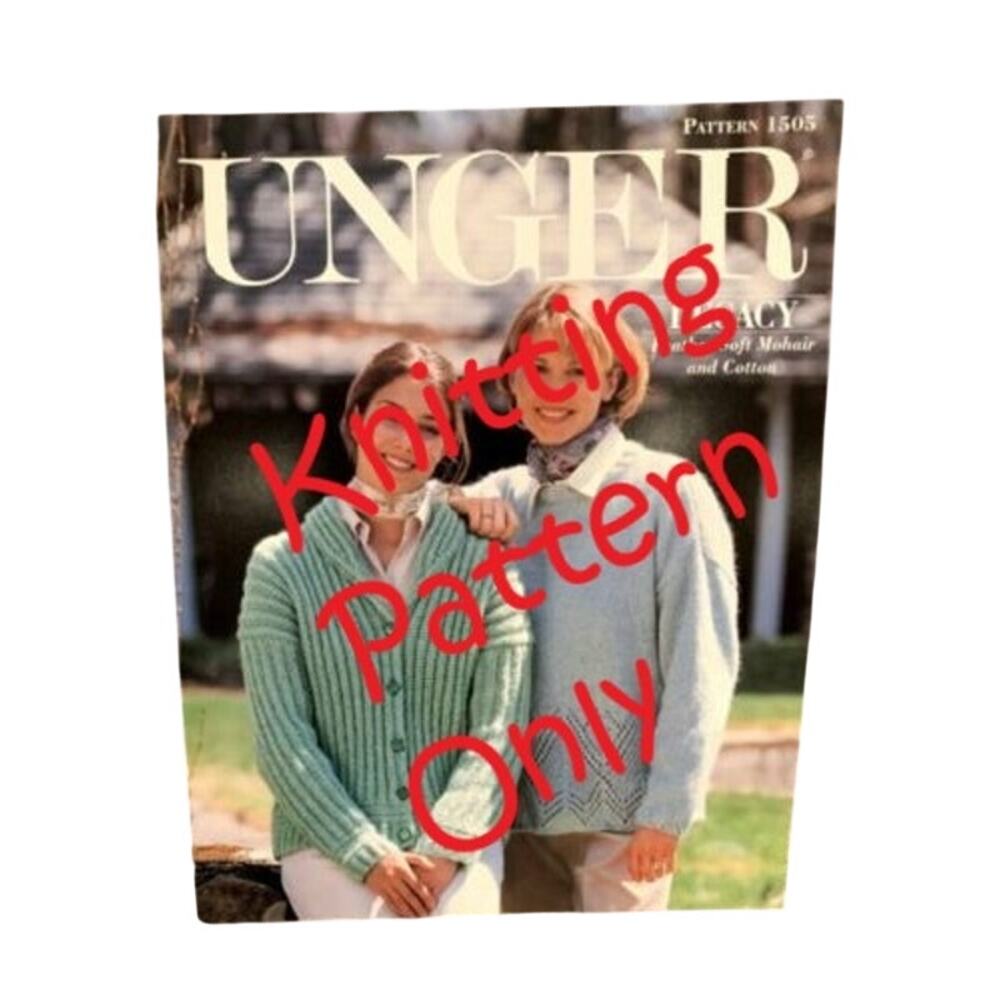 New Unger 1505 Legacy Feather Soft Lace Pullover Jacket Sweater Knitting Pattern